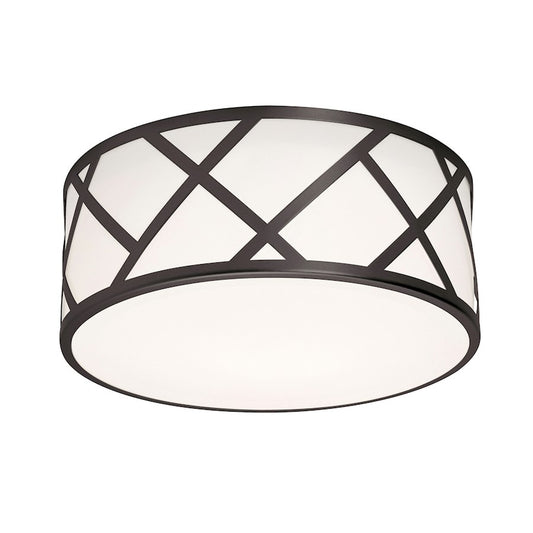 AFX Lighting Haven 2 Light 13" Flush Mount, Black/White - HVNF13MBBK