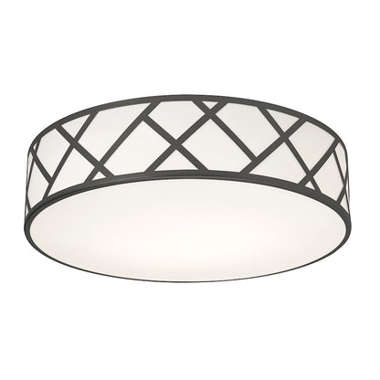 AFX Lighting Haven 3 Light 17" Flush Mount, Black/White - HVNF17MBBK