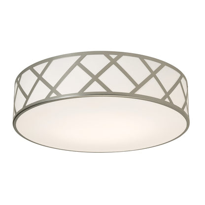 AFX Lighting Haven 3 Light 17" Flush Mount, Satin Nickel/White - HVNF17MBSN