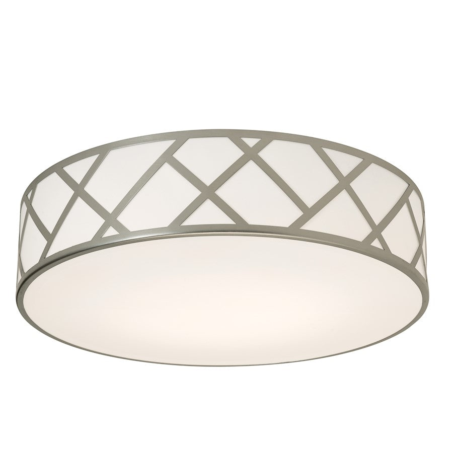 AFX Lighting Haven 3 Light 21" Flush Mount, Satin Nickel/White - HVNF21MBSN