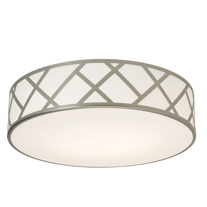 AFX Lighting Haven 3 Light 21" Flush Mount, Satin Nickel/White - HVNF21MBSN