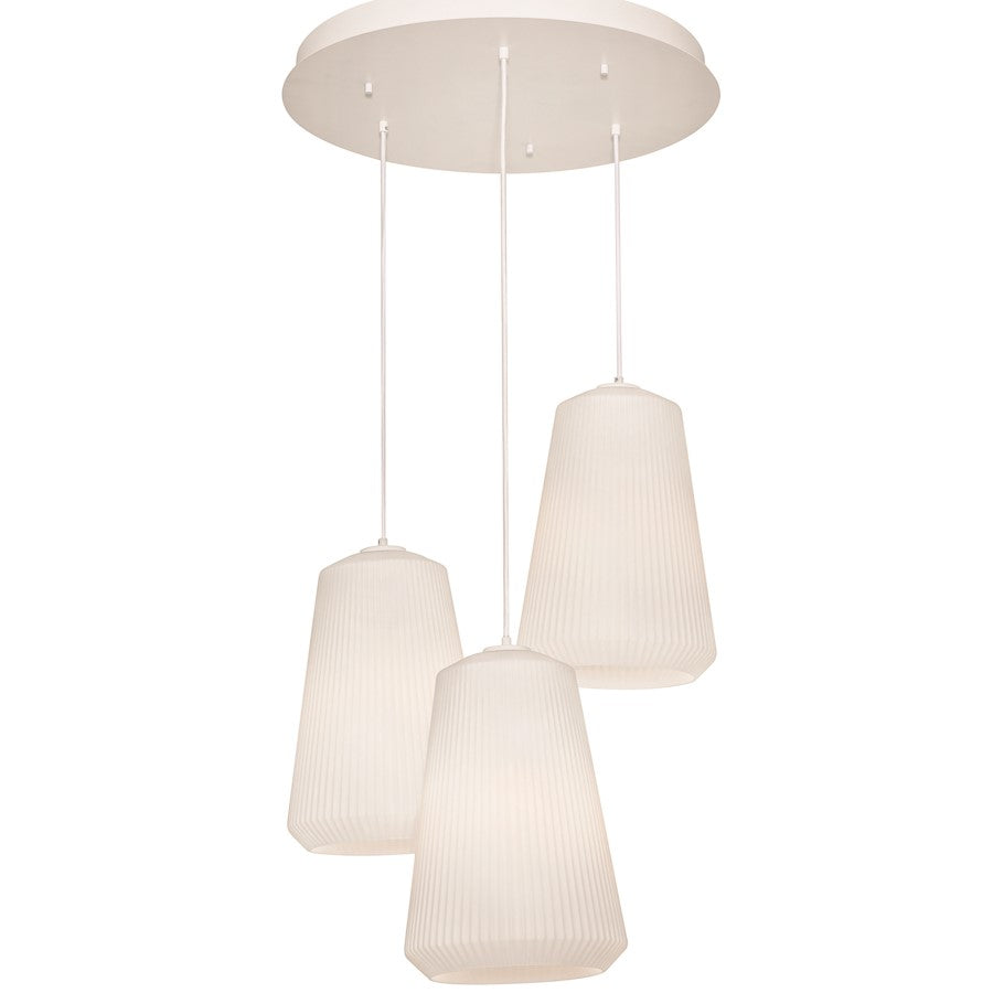 AFX Lighting Isla 3 Light Medium Base Triple Round Pendant, WH/WH - ISLP11WHRND3