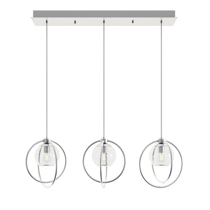 AFX Lighting Jamie 3 Lt Linear Mini-Pendant, 120V, Nickel/Clear - JAMP12MBSNLNR3