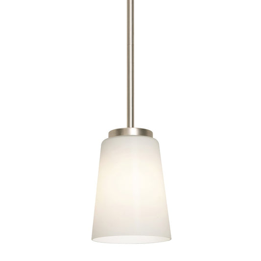 AFX Lighting Joanna 1 Light Pendant, Satin Nickel/White - JNNP05MBSN