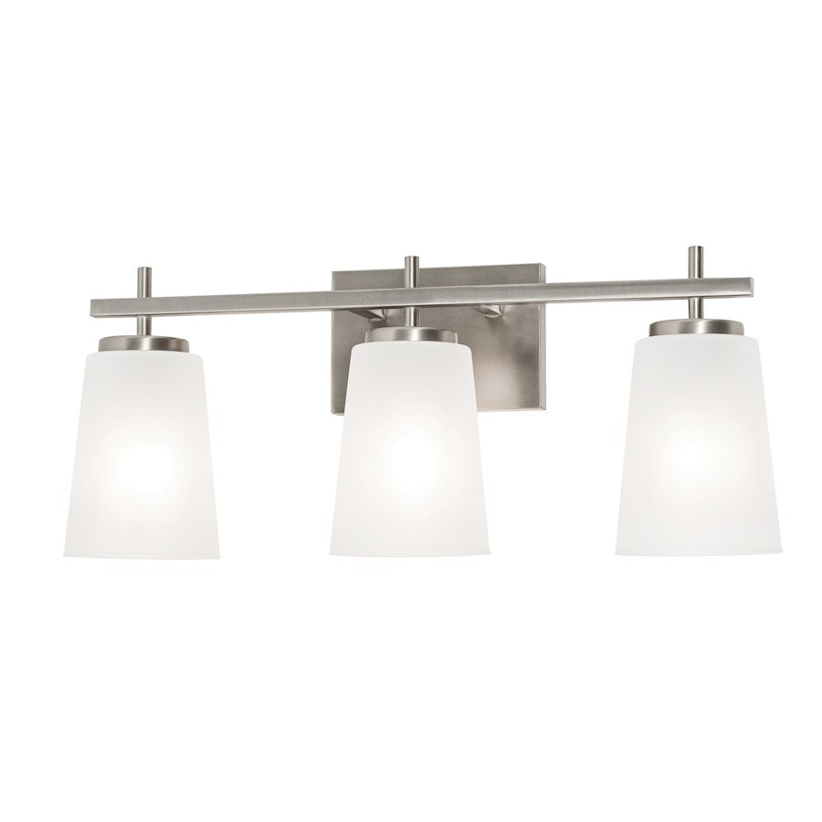 AFX Lighting Joanna 3 Light 22" Vanity, Satin Nickel/White - JNNV2209MBSN