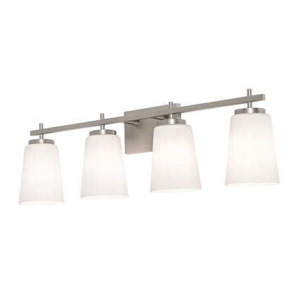 4 Light Bathroom Vanity Light, Satin Nickel