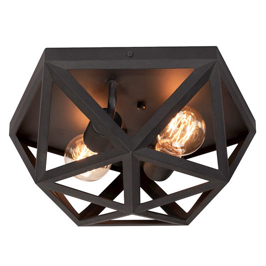 AFX Lighting Kai 2 Light Flush Mount, Black/Black - KAIF13MBBK