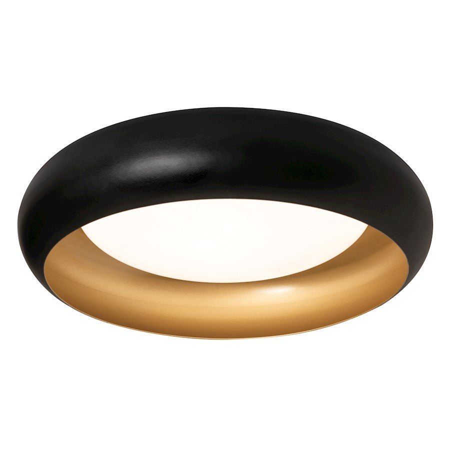 AFX Lighting Kayce 1 Light 15'' LED Flush, Black/Gold/Black - KYCF15LAJD1BK