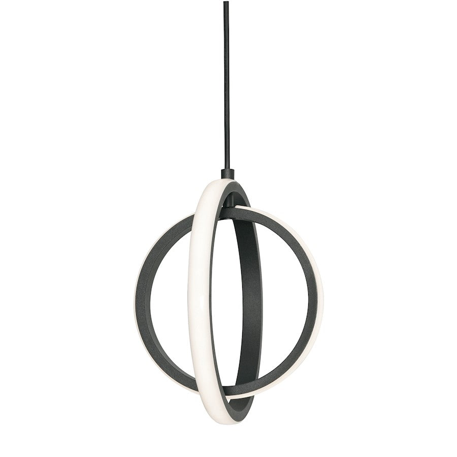 AFX Lighting Lock 2 Light 9" LED Pendant, Black/White - LCKP09L30D1BK