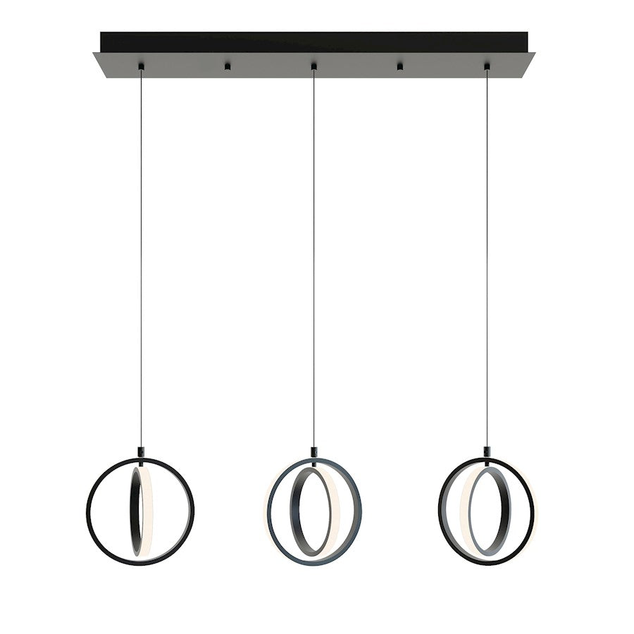 AFX Lighting Lock 3 Light Linear Pendant, 120, Black - LCKP09L30D1BKLNR3