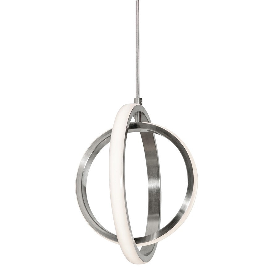 AFX Lighting Lock 2 Light 9" LED Pendant, Satin Nickel/White - LCKP09L30D1SN