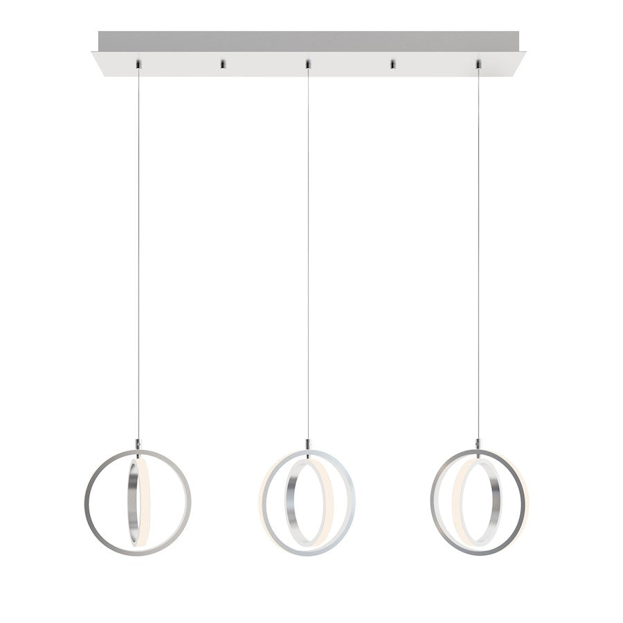 AFX Lighting Lock 3 Light Linear Pendant, 120V, Satin Nickel - LCKP09L30D1SNLNR3