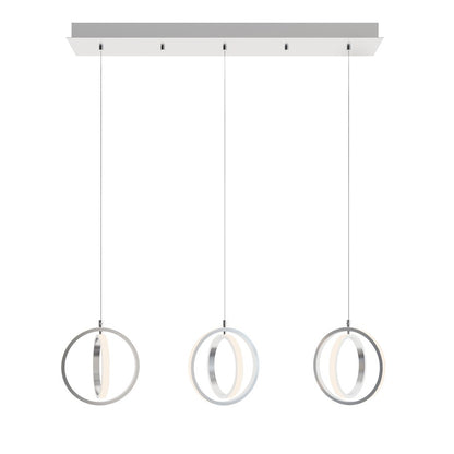 AFX Lighting Lock 3 Light Linear Pendant, 120V, Satin Nickel - LCKP09L30D1SNLNR3