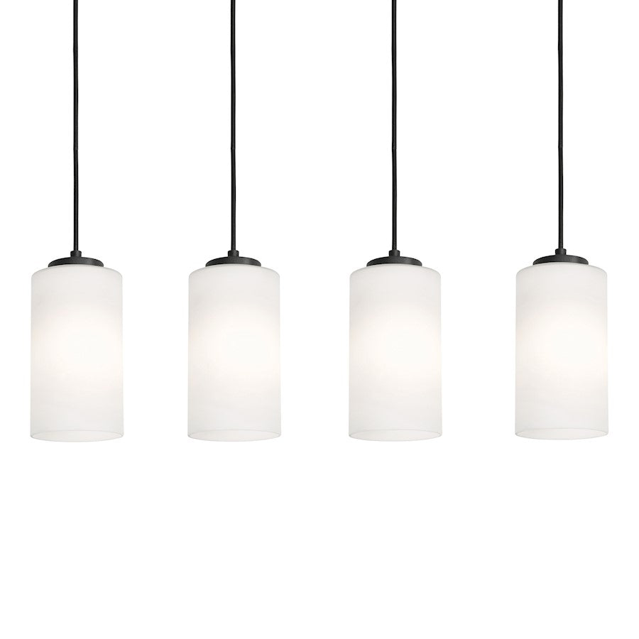 AFX Lighting Leo 4 Light Linear Pendant Black/White - LEOP04MBBKLNR4