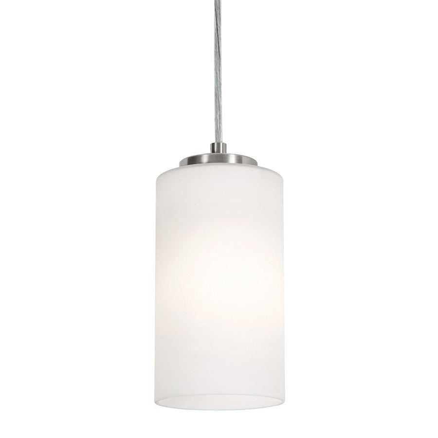 AFX Lighting Leo 1 Light 4" Pendant, Satin Nickel/White - LEOP04MBSN