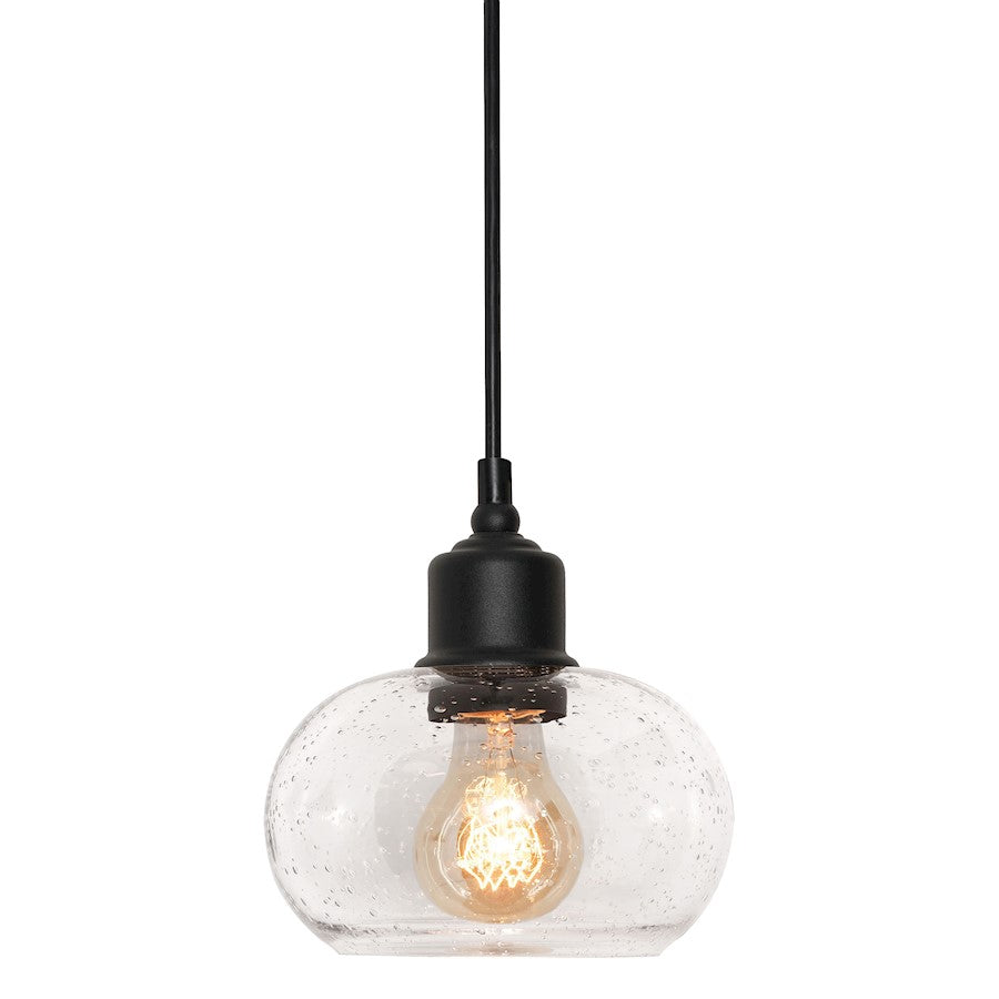 AFX Lighting Laney 7'' Pendant, Black/Clear - LNYP07MBBK