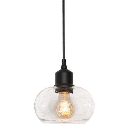 AFX Lighting Laney 7'' Pendant, Black/Clear - LNYP07MBBK