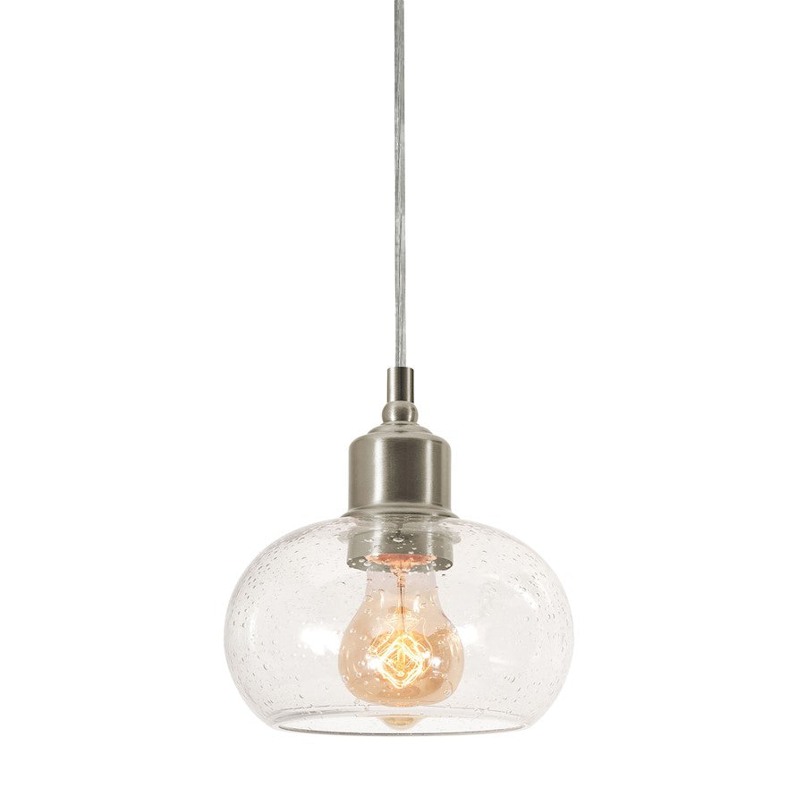 AFX Lighting Laney 7'' Pendant, Satin Nickel/Clear - LNYP07MBSN