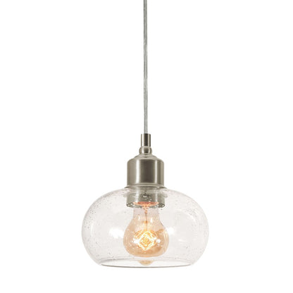 AFX Lighting Laney 7'' Pendant, Satin Nickel/Clear - LNYP07MBSN