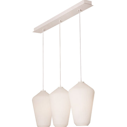 AFX Lighting Lola 3 Light Medium Base Triple Linear Pendant, WH - LOLP11WHLNR3