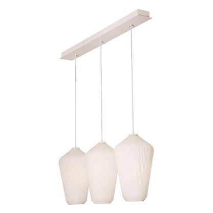 3 Light Medium Base Triple Pendant, White