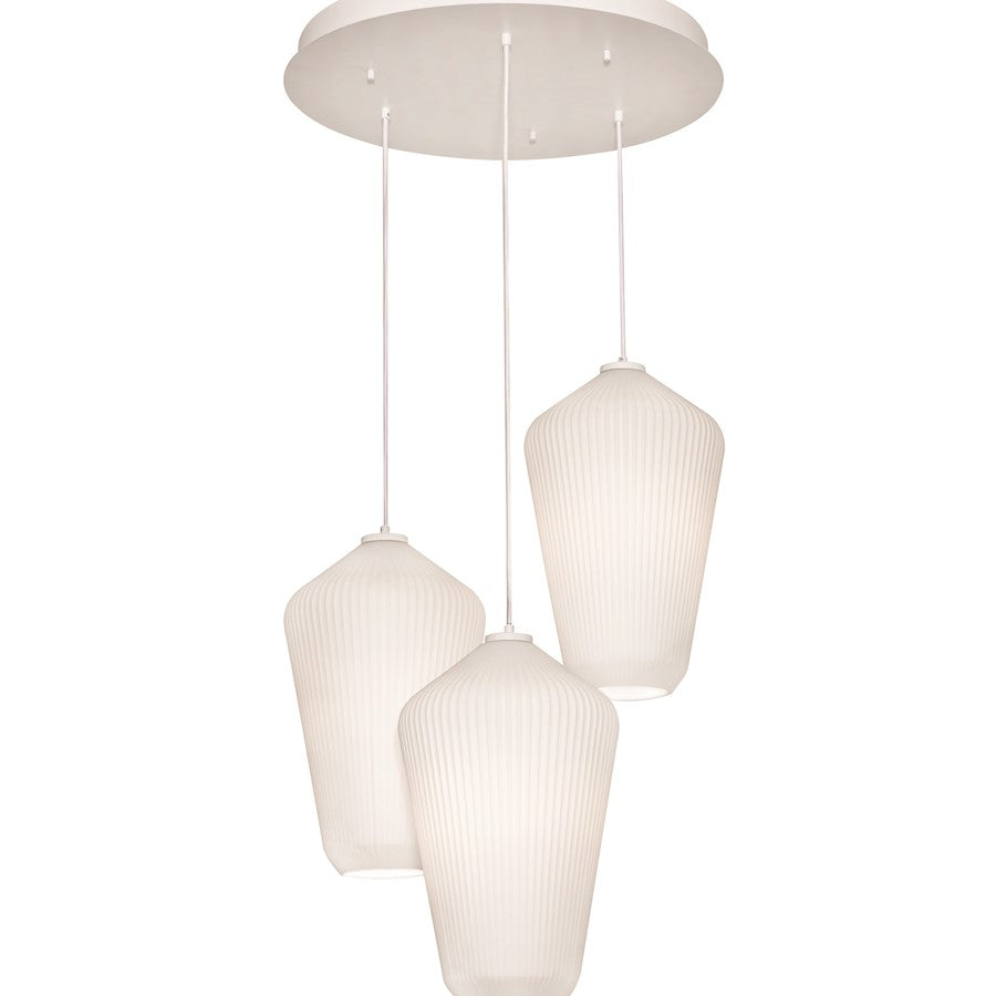 AFX Lighting Lola 3 Light Medium Base Triple Round Pendant, White - LOLP11WHRND3