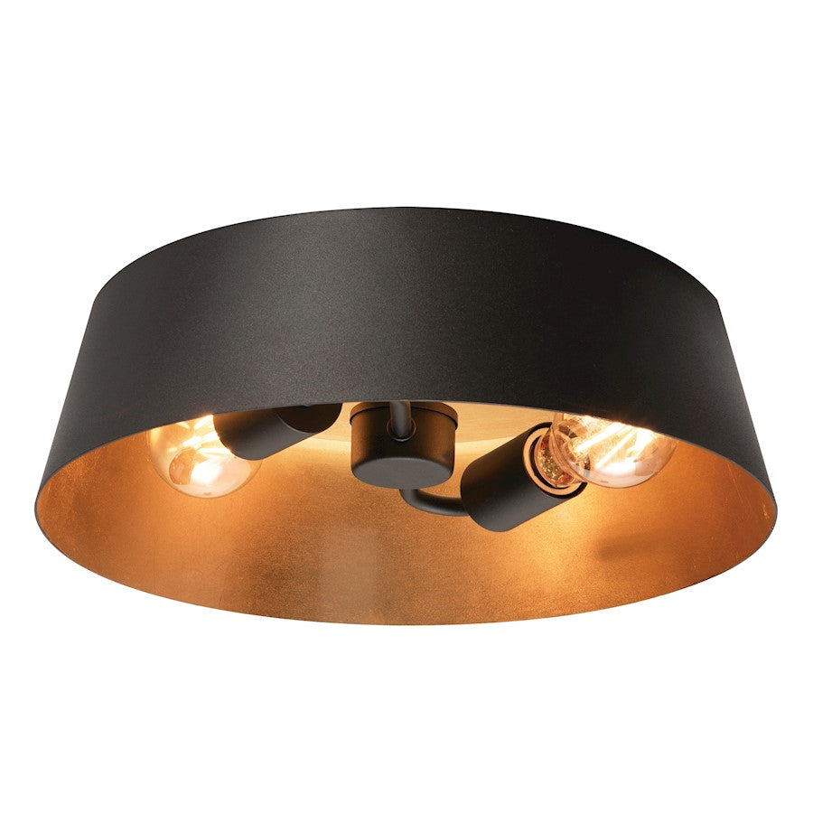 AFX Lighting Lyric 2 Light Flush Mount, Gold/Black/Gold - LRCF14MBBKGD