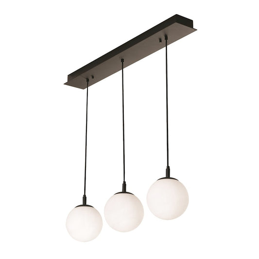 AFX Lighting Loretto Triple Linear Pendant, Black/White - LRTP07MBBKLNR3