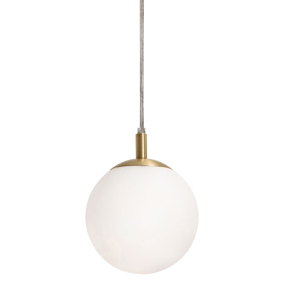 AFX Lighting Loretto 7'' Pendant, Satin Brass/White - LRTP07MBSB