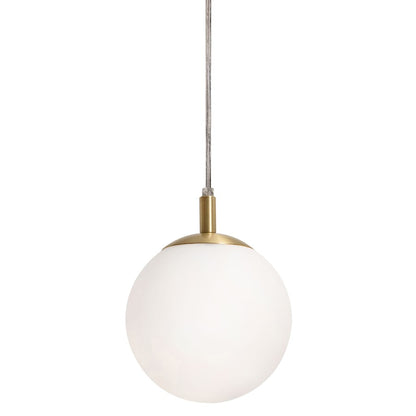 AFX Lighting Loretto 7'' Pendant, Satin Brass/White - LRTP07MBSB