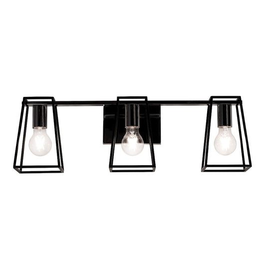 AFX Lighting Lynn 3 Light Vanity, Black - LYNV2407MBBKPC