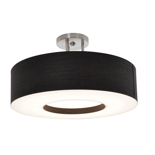 AFX Lighting Montclair 1-Lt 13" LED Semi-Flush, Nickel/Black - MCF1214LAJUD-BKSF