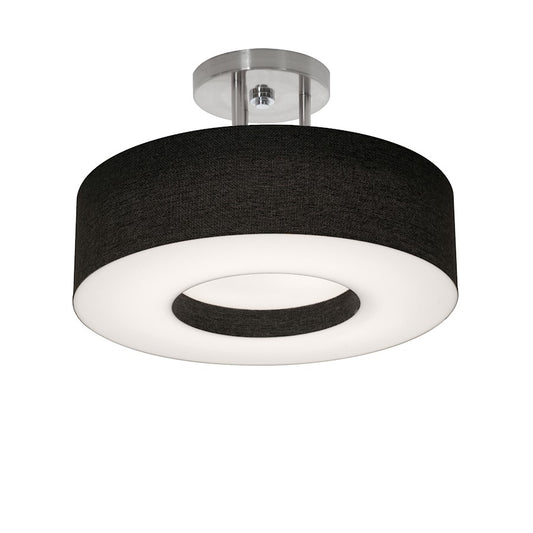 AFX Lighting Montclair 2 Light 12" Semi-Flush, Nickel/Black - MCF1214MB-BKSF