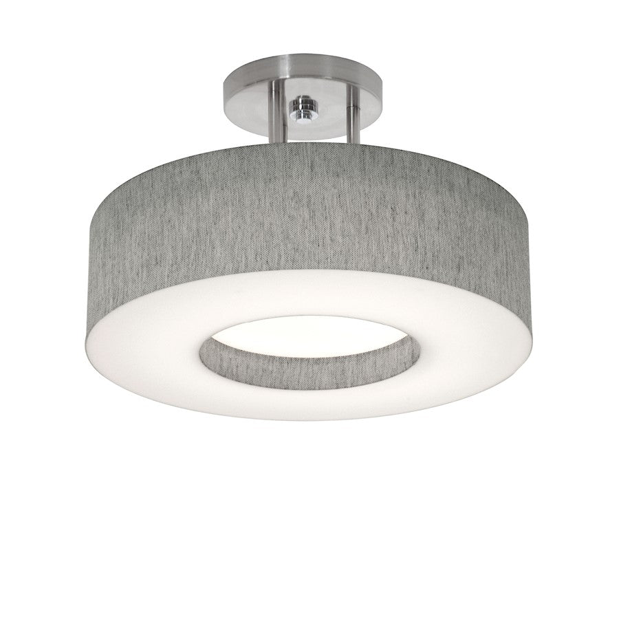 AFX Lighting Montclair 2 Light 12" Semi-Flush, Nickel/Grey - MCF1214MB-GYSF