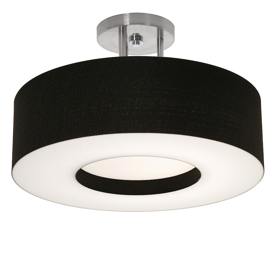 AFX Lighting Montclair 2 Light 15" Semi-Flush, Nickel/Black - MCF1524MB-BKSF