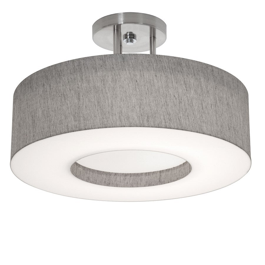 AFX Lighting Montclair 2 Light 15" Semi-Flush, Nickel/Grey - MCF1524MB-GYSF