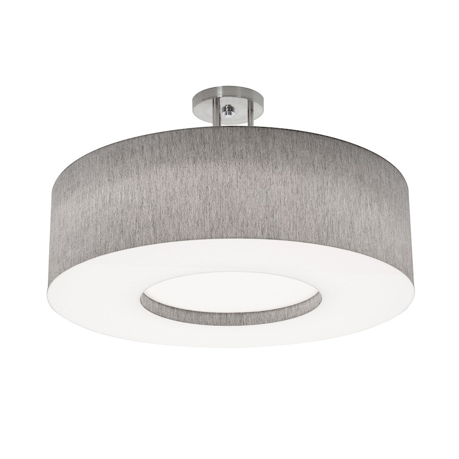 AFX Lighting Montclair 3 Lt 24'' Med Base Semi-Flush, NK/GY/WH - MCF2432MB-GYSF