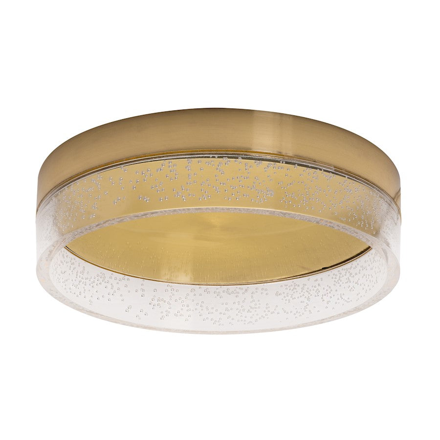 AFX Lighting Maggie LED 12" Flush Mount, Satin Brass/Clear - MGGF12L30D1SB