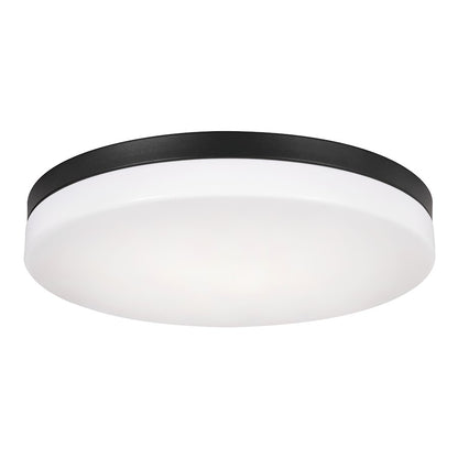 AFX Lighting Oscar 1 Light 14" Flush Mount, Black/Black - OSCF14LAJD1BK