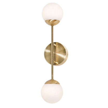 AFX Lighting Pearl 18" LED Sconce, Satin Brass/White - PRLS0418L30D1SB