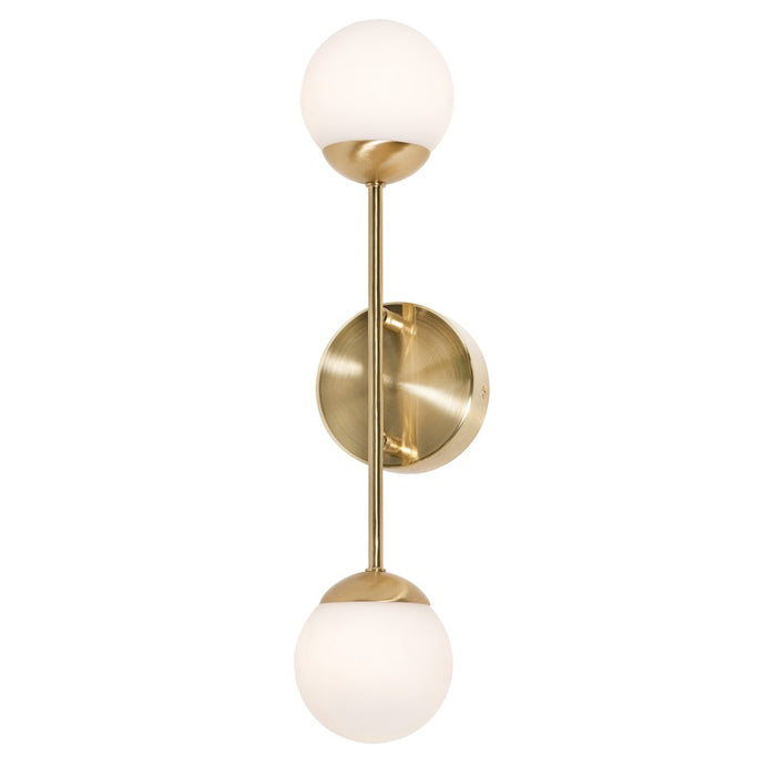 AFX Lighting Pearl 18" LED Sconce, Satin Brass/White - PRLS0418L30D1SB