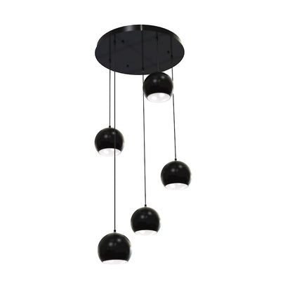 AFX Lighting Roxy 5 Light Medium Base Quintuple Pendant, BK/BK - RXYP08BKRND5