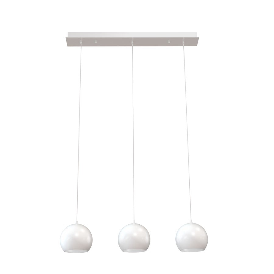 AFX Lighting Roxy 3 Light Linear Pendant, White/White - RXYP08WHLNR3