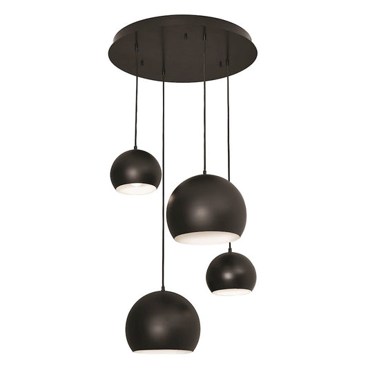 AFX Lighting Roxy 4 Light Medium Base Quadruple Pendant, BK/BK - RXYP99BKRND4