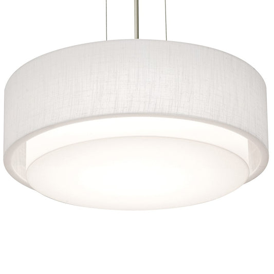 AFX Lighting Sanibel 2 Light 16" Pendant, Nickel/Linen White - SAP1614MBSN-LW