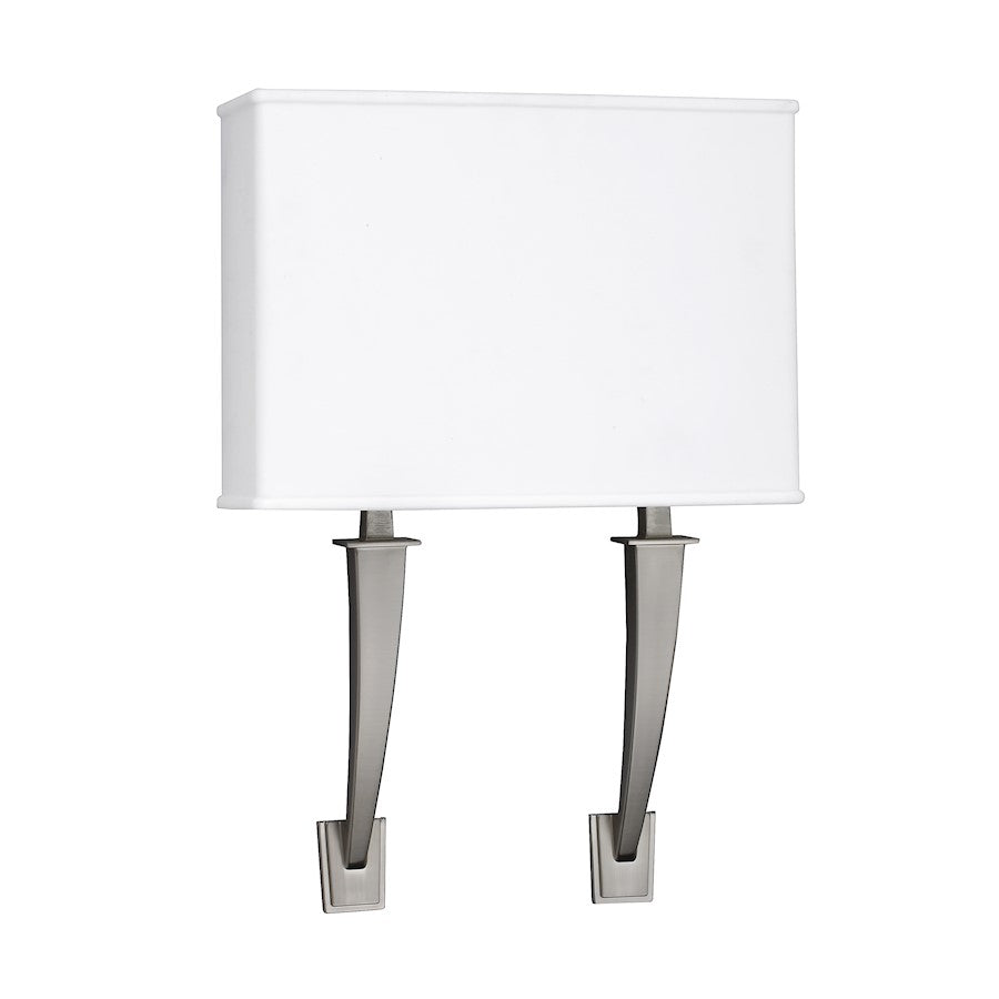 AFX Lighting Sheridan LED Sconce, Nickel/Linen Acrylic - SHS121814LAJUDSNLA