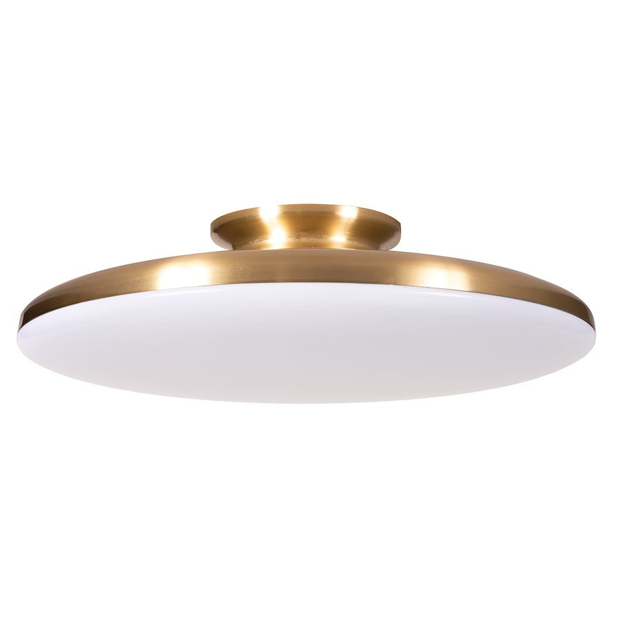 AFX Lighting Skye LED 15" Flush Mount, Satin Brass/White - SKYF15LAJD1SB