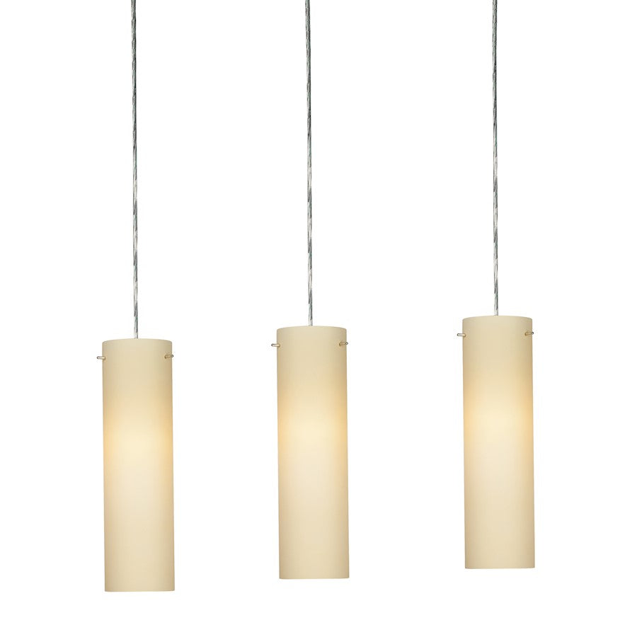 AFX Lighting Soho 3 Light Multi Linear Pendant, Nickel/Cream - SSP04MBSNCRLNR3