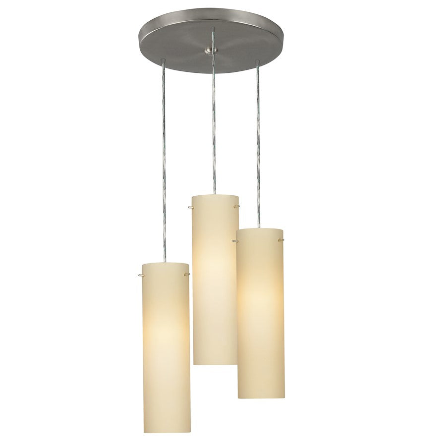 AFX Lighting Soho 3 Light Multi Round Pendant, Nickel/Cream - SSP04MBSNCRRND3