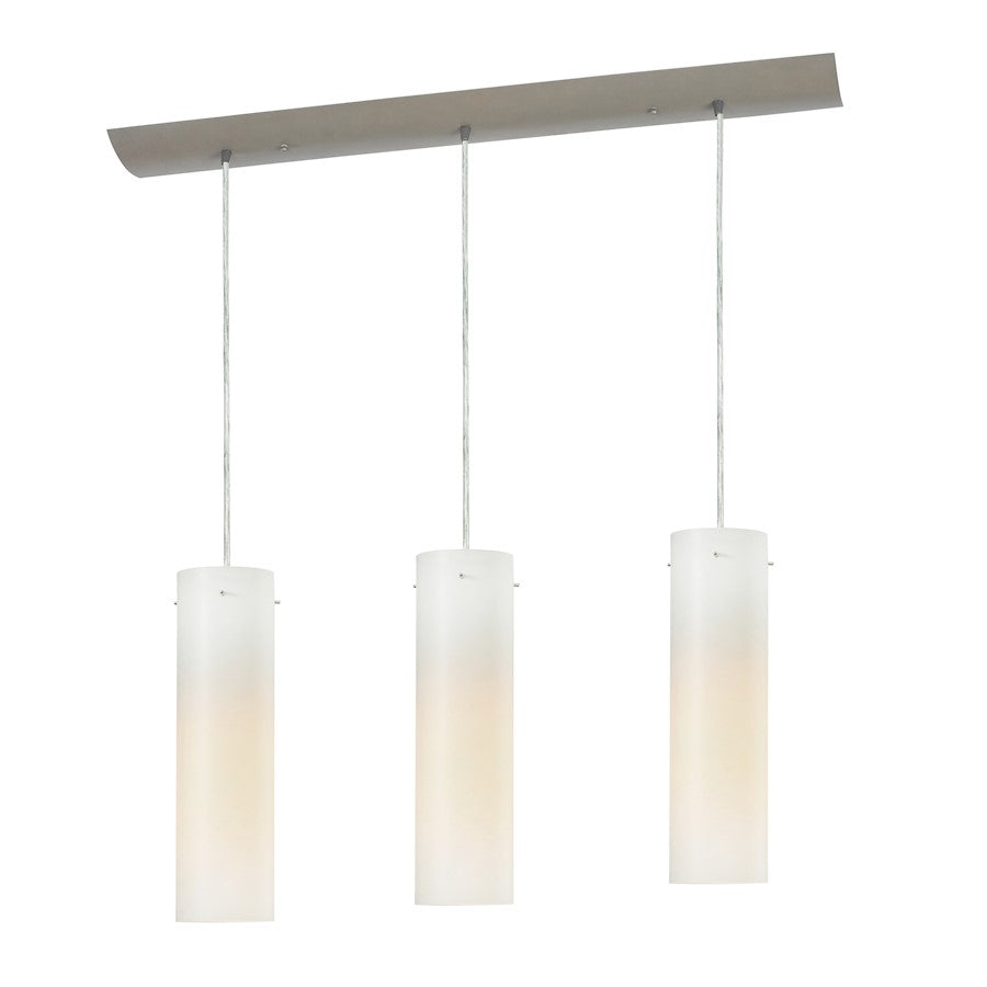 AFX Lighting Soho 3 Light Multi Linear Pendant, Nickel/White - SSP04MBSNWHLNR3